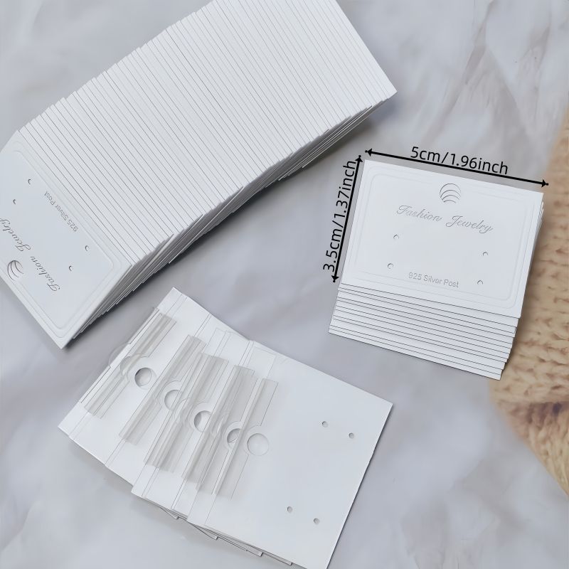 【不含飾品】【JC-2】耳環PVC卡高級耳飾塑膠卡耳環彎鉤一體展示掛卡白色簡約卡 24.07-2