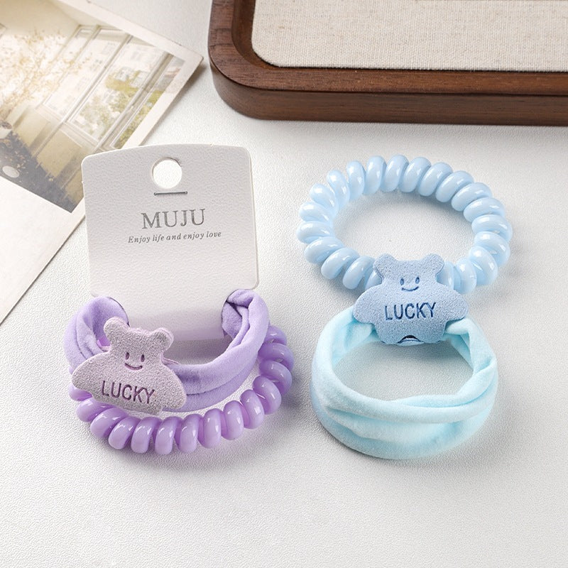 D廠【B181】2張卡片裝電話線髮圈甜美少女髮飾無痕髮繩高彈性無接縫頭繩皮筋 25.04-1「D廠-單筆結帳需滿,NT$600出貨(不含運費)」