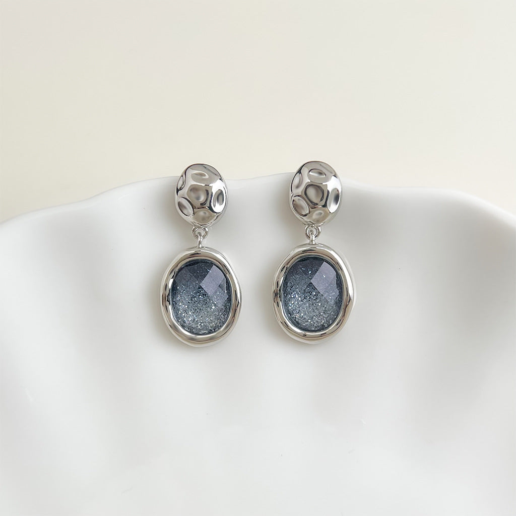 C廠【6944】時尚高級感925銀針星空幾何耳環女氣質簡約通勤百搭新款耳環
 25.10-4