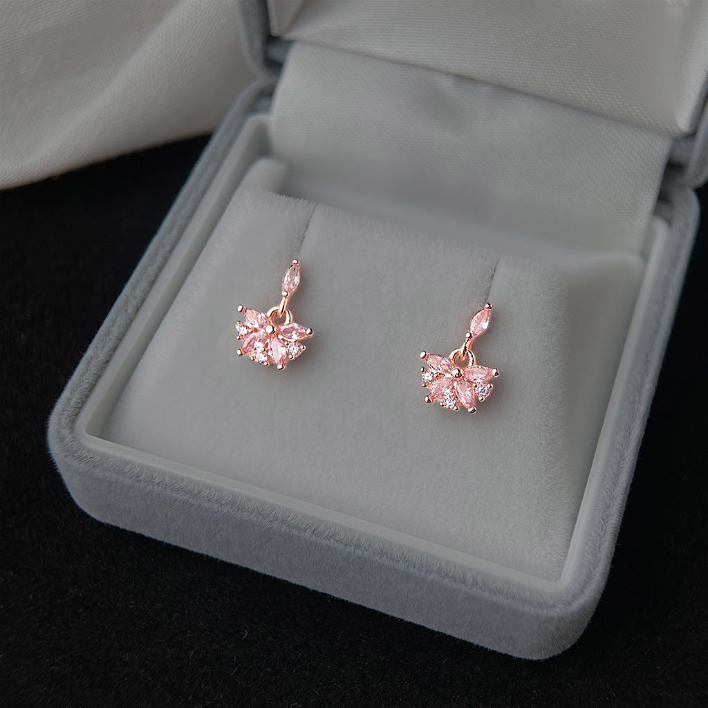 A廠【7504】鑲嵌鋯石時尚高級感清新甜美簡約花朵小耳環新款學生耳飾飾品
26.04-3