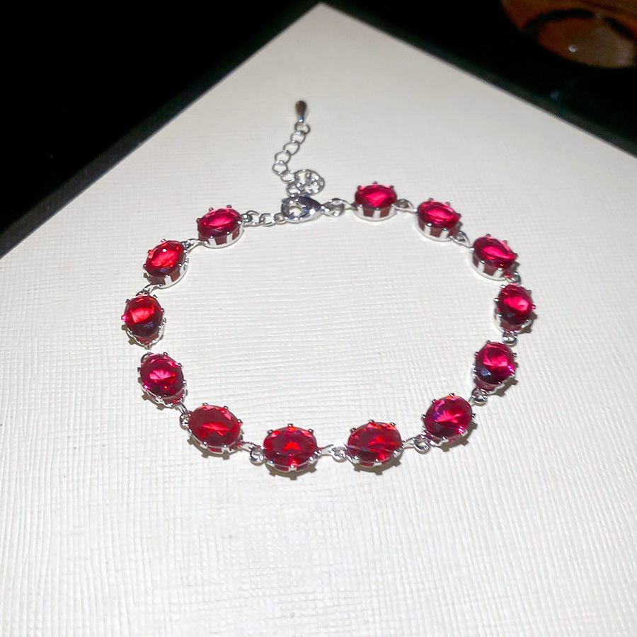 A廠【HB4615】超閃鋯石幾何橢圓形手鍊時尚簡約百搭氣質手環精緻輕奢高級感手飾
 25.10-1