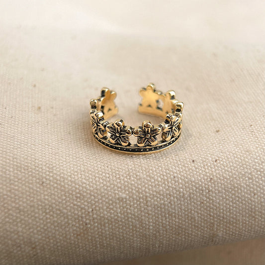 A廠【5881】文藝復古做舊感抹黑鍍真金保色高級感開口可調式戒指新款手飾
26.01-1