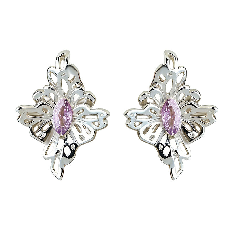 A廠【7243】紫薇花原創設計師款s925銀針鑲嵌鋯石立體花朵新款耳環女
25.12-3