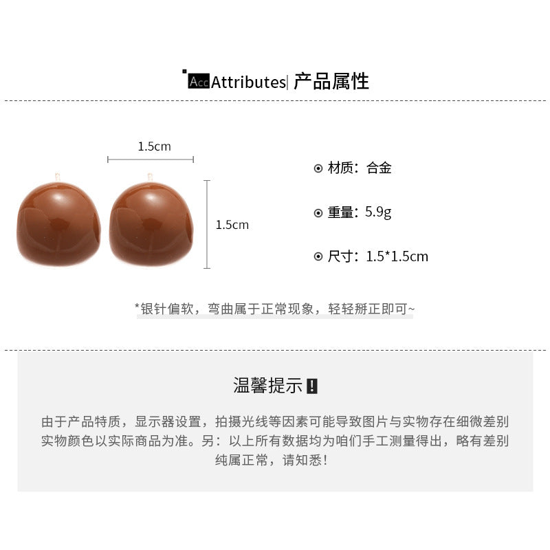 A廠【HE28371】925銀針滴油幾何圓豆豆耳環小清新甜美氣質耳環秋冬新款設計感耳飾
25.09-1