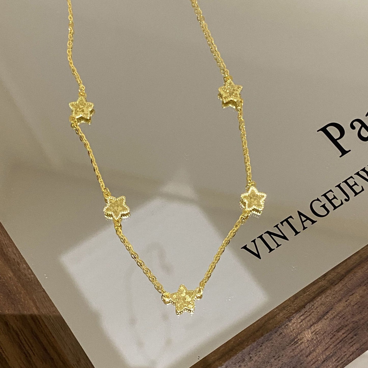 F廠【XDQ0045N】S925純銀韓版迷你星星項鍊女精緻爆閃CNC車花星形百搭鎖骨鏈
 25.10-5