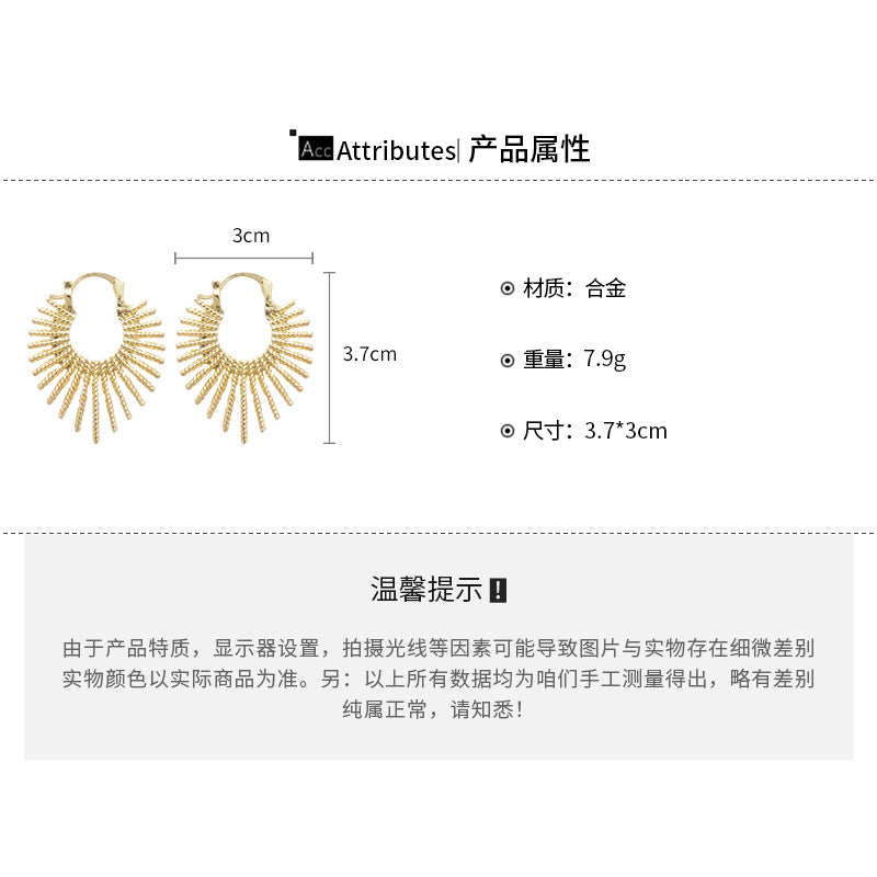 A廠【HE28226】歐美跨國圓形不規則煙火耳扣時尚簡約百搭氣質耳環小眾設計感耳飾 25.08-3