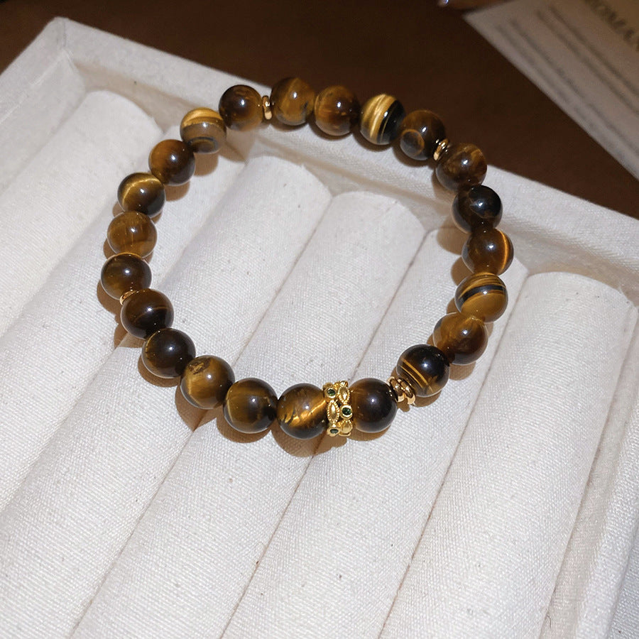 A廠【HB4631】新中式虎眼石串珠葫蘆方形鏤空吊墜美拉德風手串小眾設計感手飾女
 25.10-1