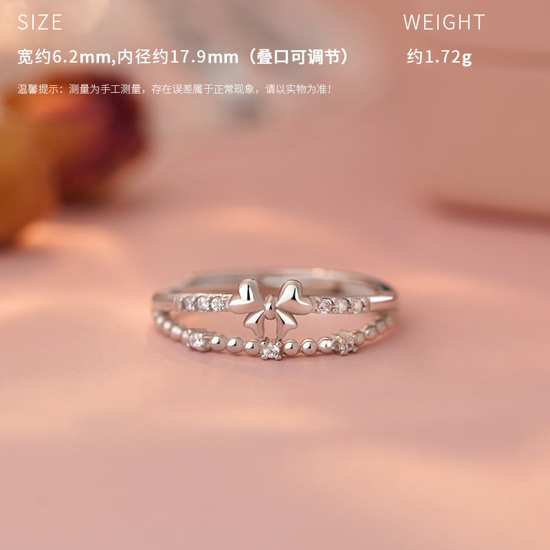 E廠【YC3479R】原創S925純銀悅心系列可愛蝴蝶戒指蝴蝶結戒指女甜美指環 25.04-2