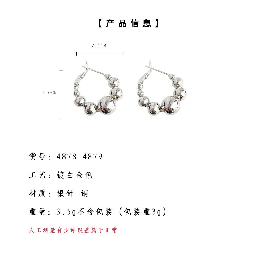 C廠【4878】設計師款圓形幾何鍍14K耳圈時尚通勤高級感2024 全新耳環耳環 24.09-3