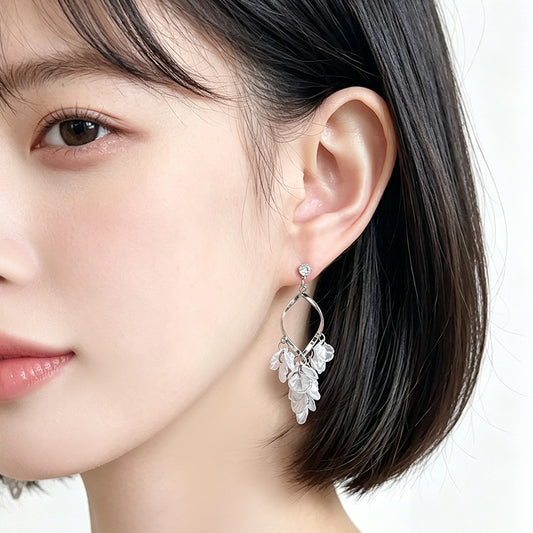 A廠【7748】法式鬆弛感度假風清新甜美長款花瓣流蘇耳環優雅高級感耳飾女
26.06-4