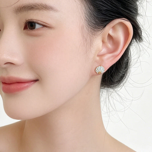 A廠【7602】清新甜美可愛小巧簡約夏日新款貝殼手工滴油耳環通勤飾品耳飾
26.05-2