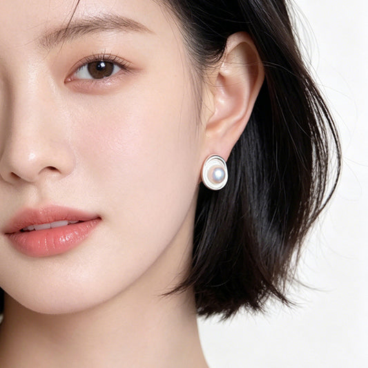 A廠【4740】馬貝質感輕奢風簡約百搭時尚通勤幾何珍珠耳環女氣質優雅耳環耳環
26.04-4