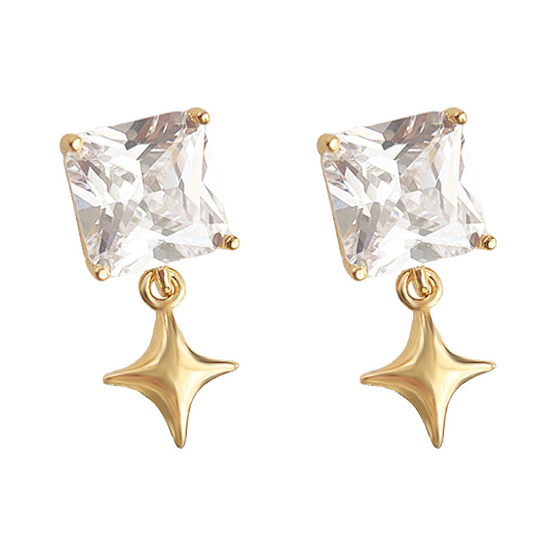 A廠 【5040】時尚高級感個性芒星幾何方形鋯石新款耳環耳環飾品供應鏈
26.03-3