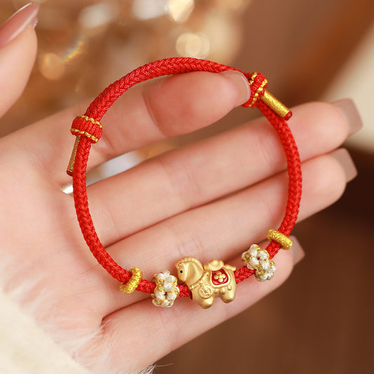 D廠【YC4921SL】原創足銀S999馬上有錢手繩唐駿載寶本命年新款輕奢獨特手飾
25.12-4