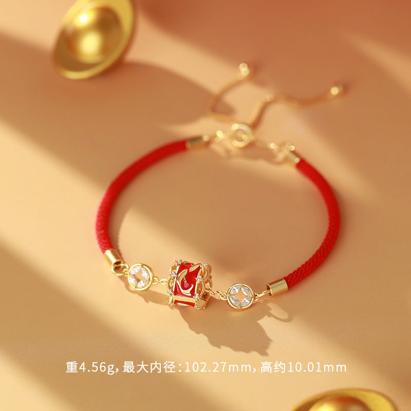 E廠【YC3223N】原創S999足銀轉運錦鯉圓環流蘇項鍊本命年手鍊如意首飾
 25.10-5