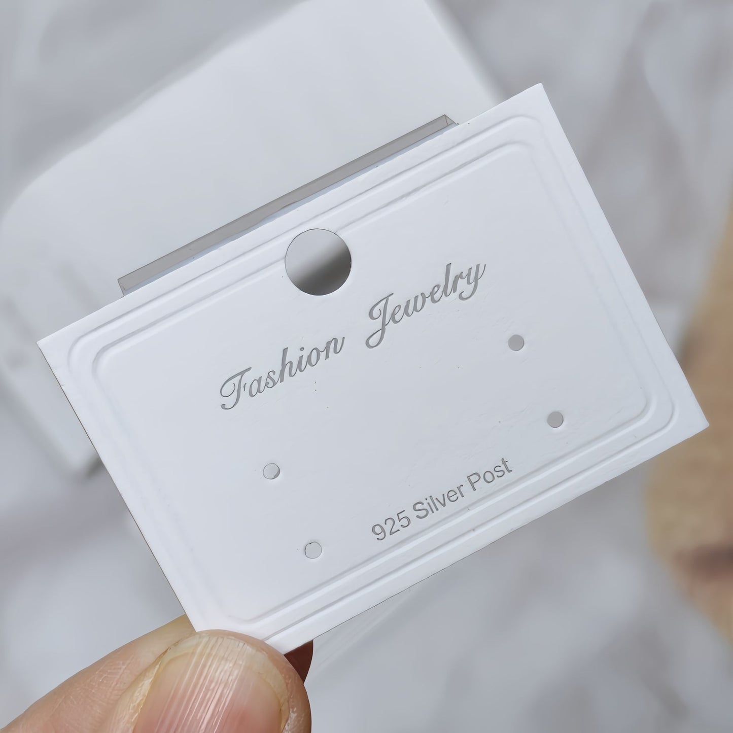 【不含飾品】【JC-2】耳環PVC卡高級耳飾塑膠卡耳環彎鉤一體展示掛卡白色簡約卡 24.07-2