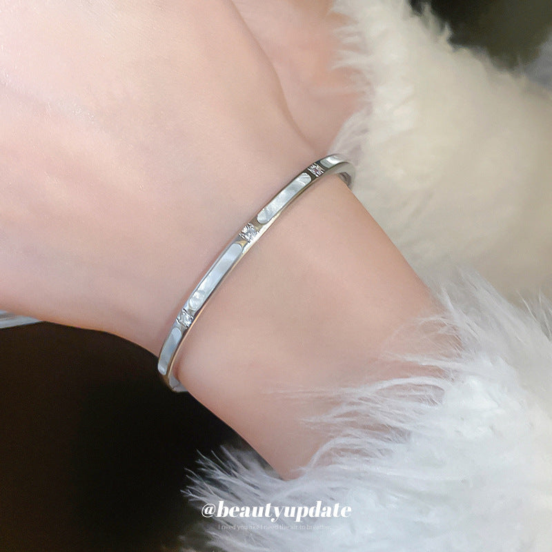 A廠【HB3345】歐美跨境鋯石方形手鐲冷淡風個性手環時尚簡約百搭高級感手飾 24.12-3