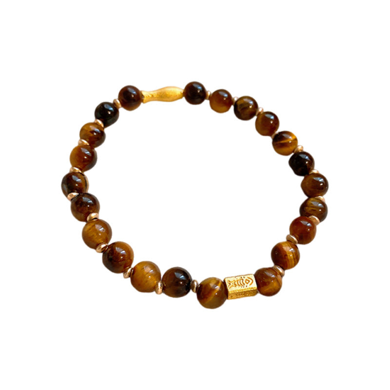 A廠【HB3237】全新中式錦鯉虎眼石款串珠手鍊美拉德小眾百搭手環輕奢高級感手飾女 24.11-2