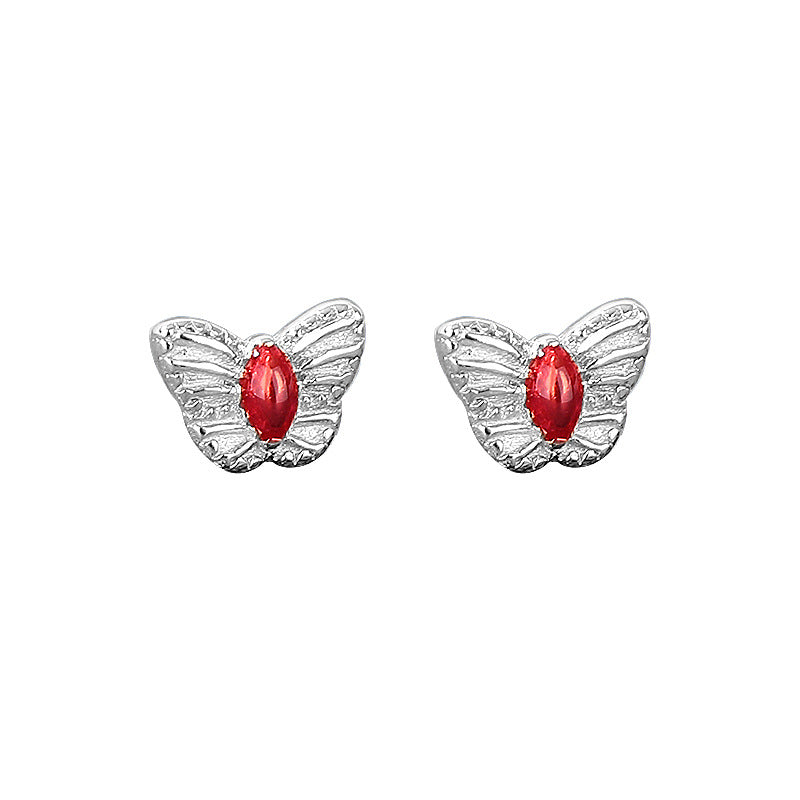 E廠【YC9259E】S999足銀精緻蝴蝶小巧輕奢高級感設計感小耳環 24.03-1
