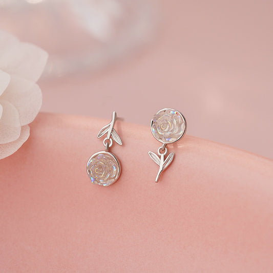 E廠【YC7322E】S999足銀森系玫瑰花耳環女甜美輕奢仙氣百搭小清新耳飾 25.06-3