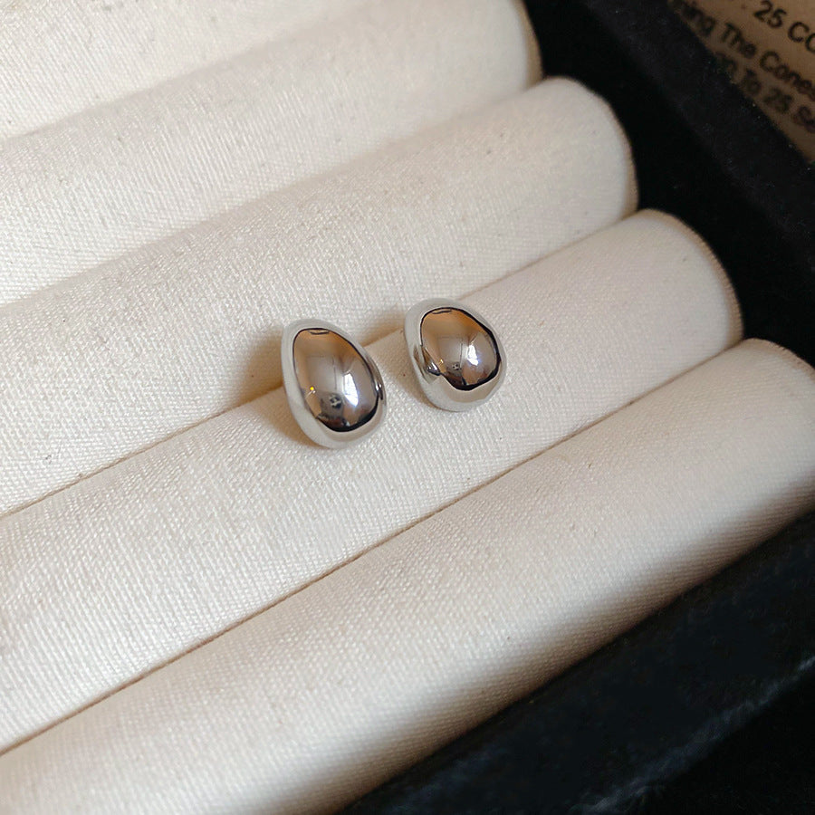 A廠【HE25729】18K真金電鍍925銀針光面水滴耳環小眾設計氣質耳環輕奢高級感耳飾女 25.04-2