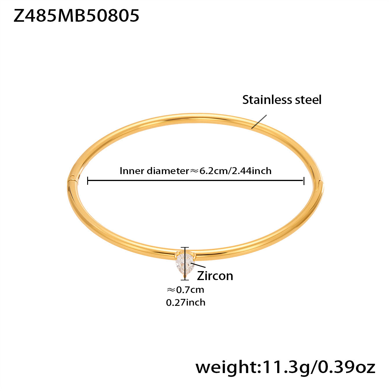 B廠【Z480】歐美新款飾品不鏽鋼竹節滿鋯石卡扣手鐲幾何交叉手鐲不掉色 25.08-3