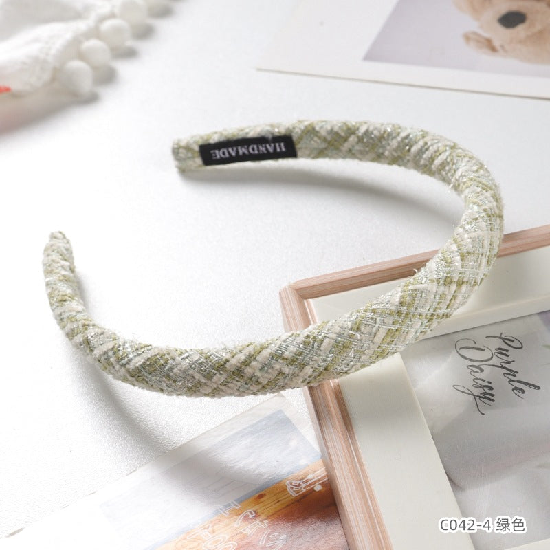 D廠【C042】田園小香風布藝髮箍女甜美少女髮飾高級感洗臉壓髮髮卡高顱頂頭箍 24.12-3「D廠-單筆結帳需滿,NT$600出貨(不含運費)」