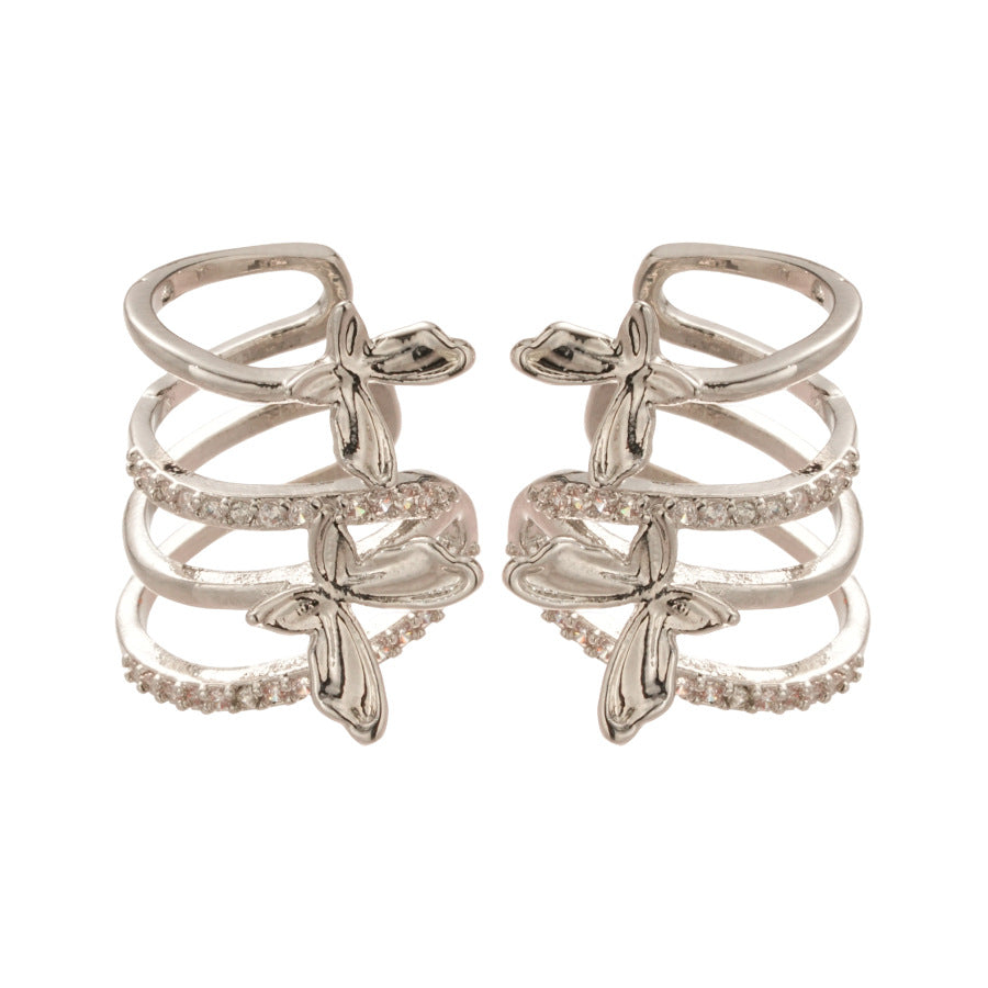 A廠【HE28948】超閃鋯石蝴蝶多層耳夾時尚冷淡風無耳洞耳骨夾精緻輕奢高級感耳飾
 25.10-3