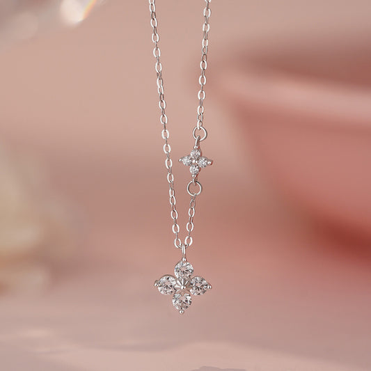 E廠【YC1592N】S999足銀輕奢四芒星項鍊女小眾2025新款高級簡約氣質鎖骨鏈 25.05-2