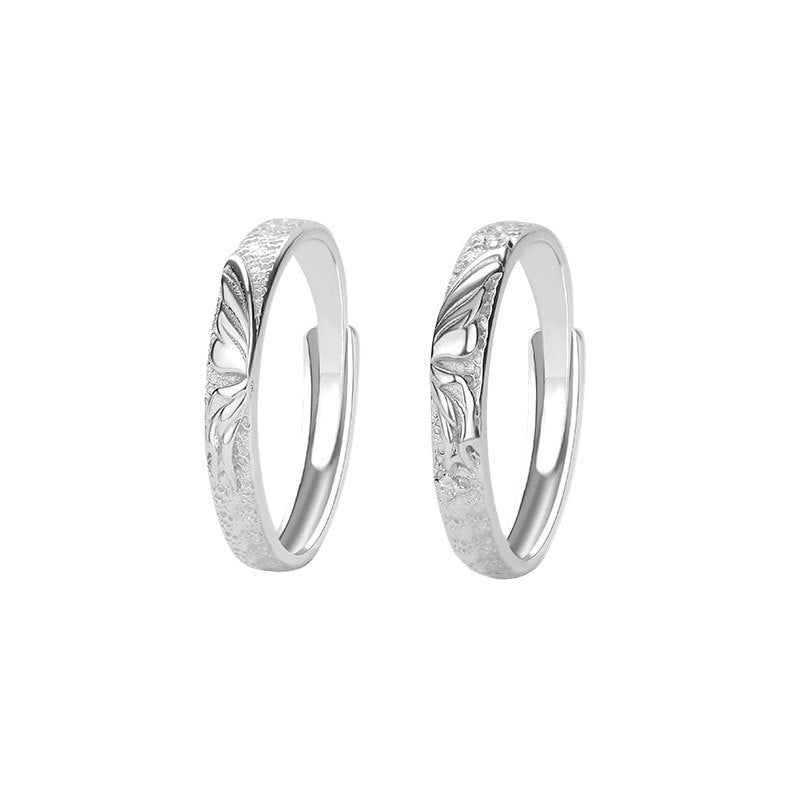 E廠【YC3035R】S999足銀蝶戀蝴蝶肌理情侶對戒溫柔一對戒指
25.10-5