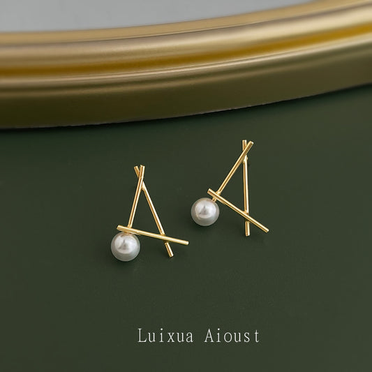 C廠【6687】個性ins設計師款幾何不規則線條感新款耳環飾品 耳環
 25.09-1