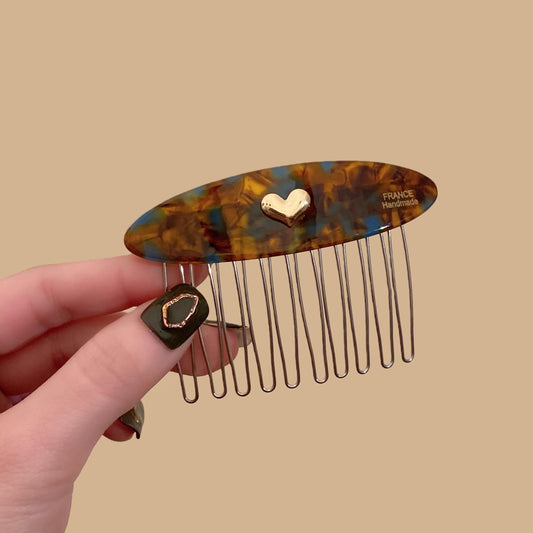 C廠【X18】韓國醋酸小金標愛心髮梳倒插梳女2026新款公主頭側邊碎髮整理神器
26.03-3