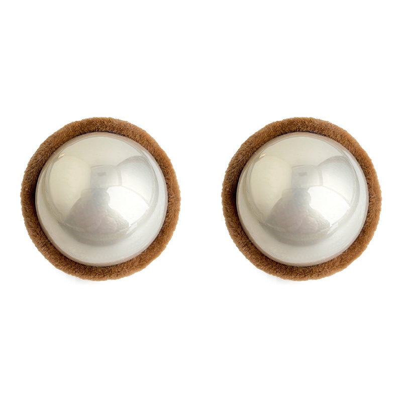 A廠【7139】秋冬爆款植絨高級感圓形幾何珍珠文藝復古新款耳飾港風耳環飾品女
25.11-4