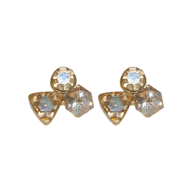 A廠【HE25106】14k真金電鍍925銀針鑲鑽花朵耳環歐美時尚氣質耳環輕奢高級感耳飾女 25.03-1