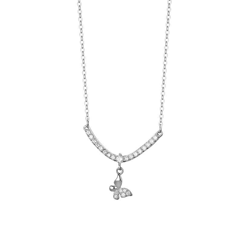 E廠【YC0941N】S999足銀輕奢蝴蝶項鍊女高級感新小眾設計清新甜美鎖骨鏈 25.05-5