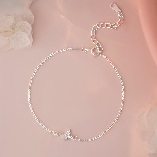E廠 【YC5130SL】S999足銀蝴蝶手鍊森系簡約風文藝精緻氣質淡雅手飾跨境 25.06-2