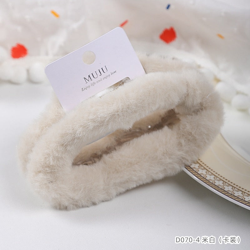 D廠【D070】甜美雲朵大抓夾毛絨髮夾精美單一卡裝夾子條碼髮飾後腦勺鯊魚夾 24.11-2「D廠-單筆結帳需滿,NT$600出貨(不含運費)」