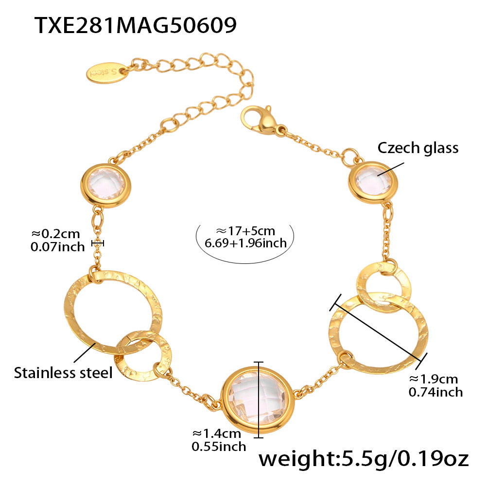B廠【TXE281】超閃透亮捷克玻璃圓環手鍊精緻高級商品珠寶飾品 25.06-3
