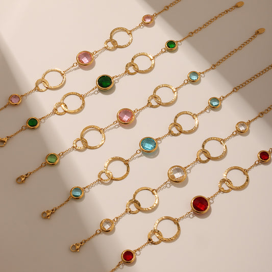 B廠【TXE281】超閃透亮捷克玻璃圓環手鍊精緻高級商品珠寶飾品 25.06-3