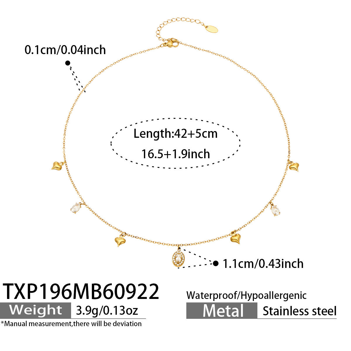 B廠【TXP122】 幾何愛心鋯石手鍊耳環項鍊首飾套裝
26.09-4