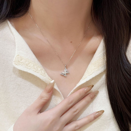 E廠【XDQ0106N】S925純銀輕奢小眾蝴蝶項鍊女甜美精緻碎石玻璃氣質鎖骨鏈
26.03-1