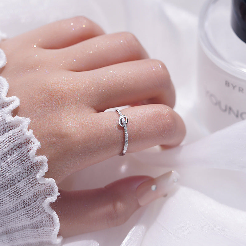 E廠【YC3169R】S925純銀釘砂戒指小眾幾何百搭高級感指環日常通勤指手飾 24.11-2