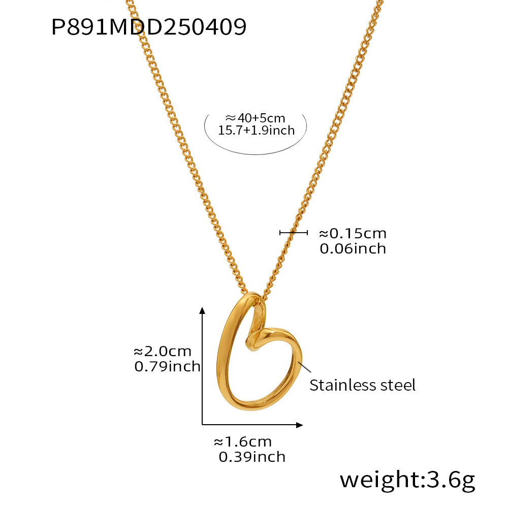 B廠【P891】歐美飾品鏤空不規則愛心項鍊女ins簡約不鏽鋼18k真金鎖骨鏈 25.04-3