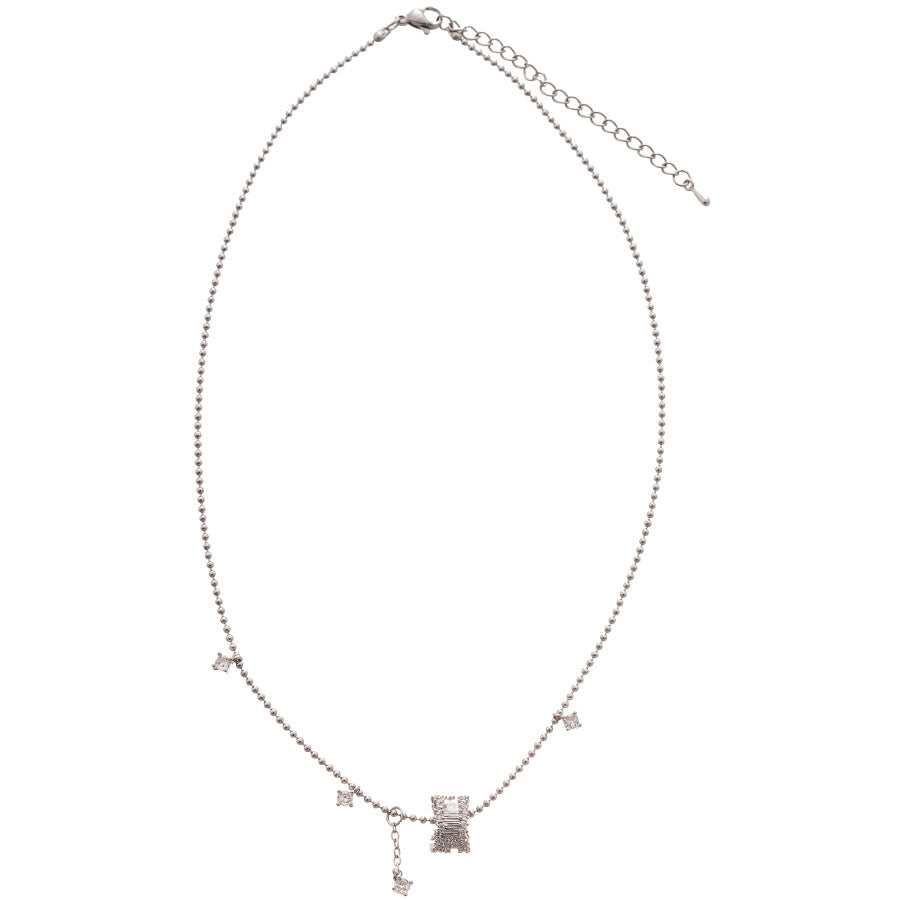 A廠【HN8316】鈦鋼鋯石小蠻腰吊墜項鍊小眾設計時尚百搭鎖骨鏈輕奢高級感頸鍊女 25.03-4