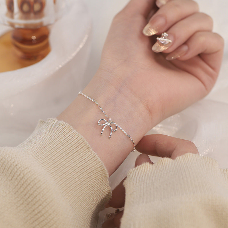 E廠【YC5459SL】S925純銀蝴蝶結手鍊文藝溫柔風甜美氣質在逃公主百搭手飾 25.02-3