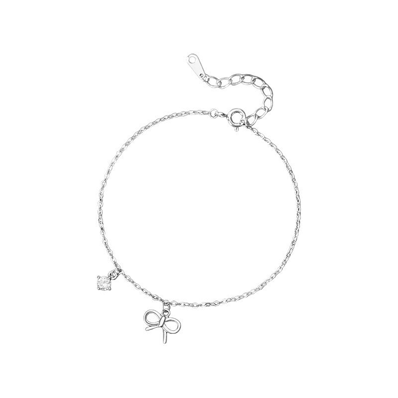 E廠【YC4519SL】足銀S999甜美蝴蝶結鋯石手鍊女文藝優雅秋冬氣質小眾閨蜜手飾
25.11-2