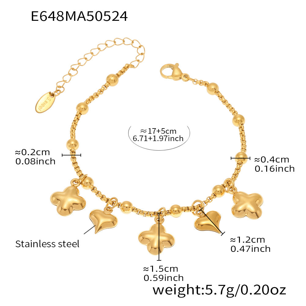 B廠 【E638】INS風不鏽鋼18k真金5A鋯石幾何多配件DIY手鍊腳鍊夏日飾品 25.06-1