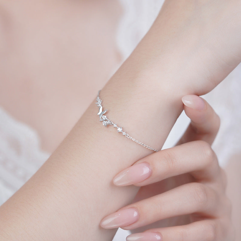 E廠【YC4368SL】S999足銀韓風蝴蝶手鍊女輕奢時尚新款甜美精美清新手飾
 25.10-4