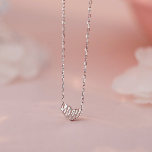 E廠【YC0472N】S999足銀心形吊墜項鍊簡約小眾文藝溫柔精美氣質鎖骨鏈 25.06-2