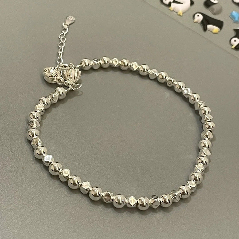 F廠【DQ0021S】S925純銀小眾精緻碎銀幾兩手鍊女氣質輕奢兩世歡蓮蓬銀珠手飾 25.02-3